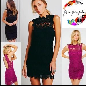 Free People Black lace dress